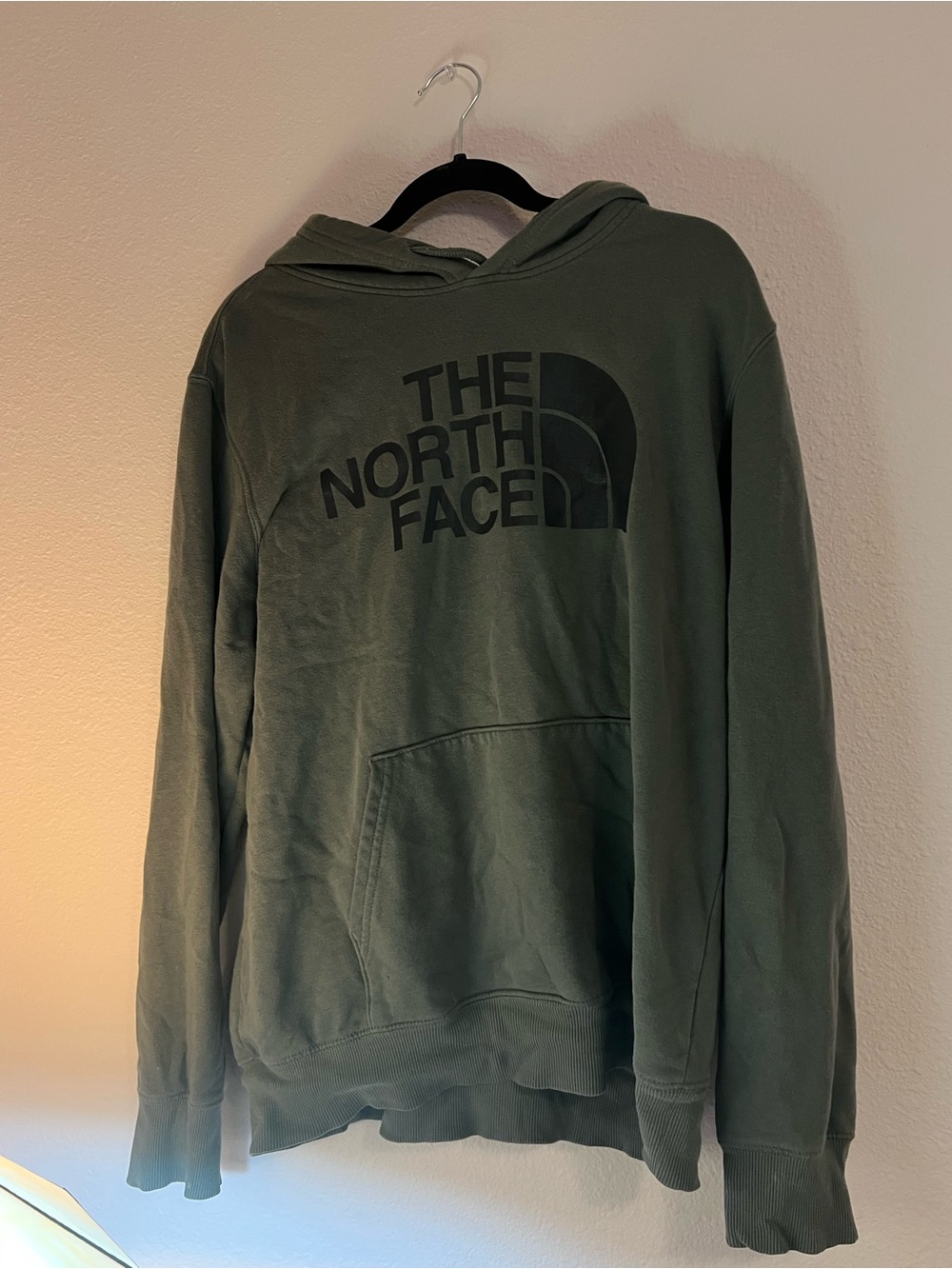 The North Face Men’s Olive Crewneck Logo Hoodie Sweater